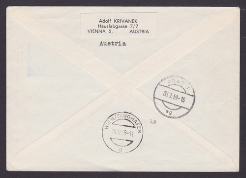 AUSTRIA 1958, Air mail Cover to USS Nautilus Atom submarine - Picture 2 of 3