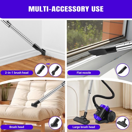 Cylinder Vacuum Cleaner 2 In 1 Brush, 1600W Corded Vacuum, Pet Hair Bagless Vac - Picture 8 of 15