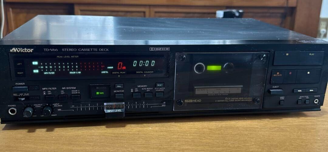 Working] Victor TD-V66 JVC Stereo Cassette Deck One-way