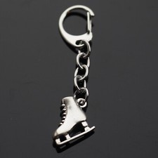 Ice Skate Skating Charm Pendant 21x18x6mm Keychain Clip On Key Ring Gift