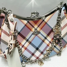 Vivienne Westwood Charm Frame Purse In Tartan check Leather outlet F/S JP