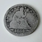 1854-P  Seated Liberty Quarter Dollar 25c  w/Arrows Nice Early Silver Coin !