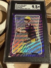 Joe Burrow 2020 Leaf Metal Draft Purple Prismatic Wave AUTO /15 SGC 9.5