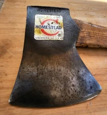 Early Stamped Collins HOMESTEAD Jersey Axe, Paper Label Original Embossed Handle