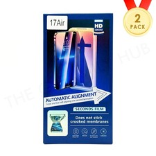 New 2-PACK iPhone Air HD Tempered Glass Screen Protector with EZ Install Frame