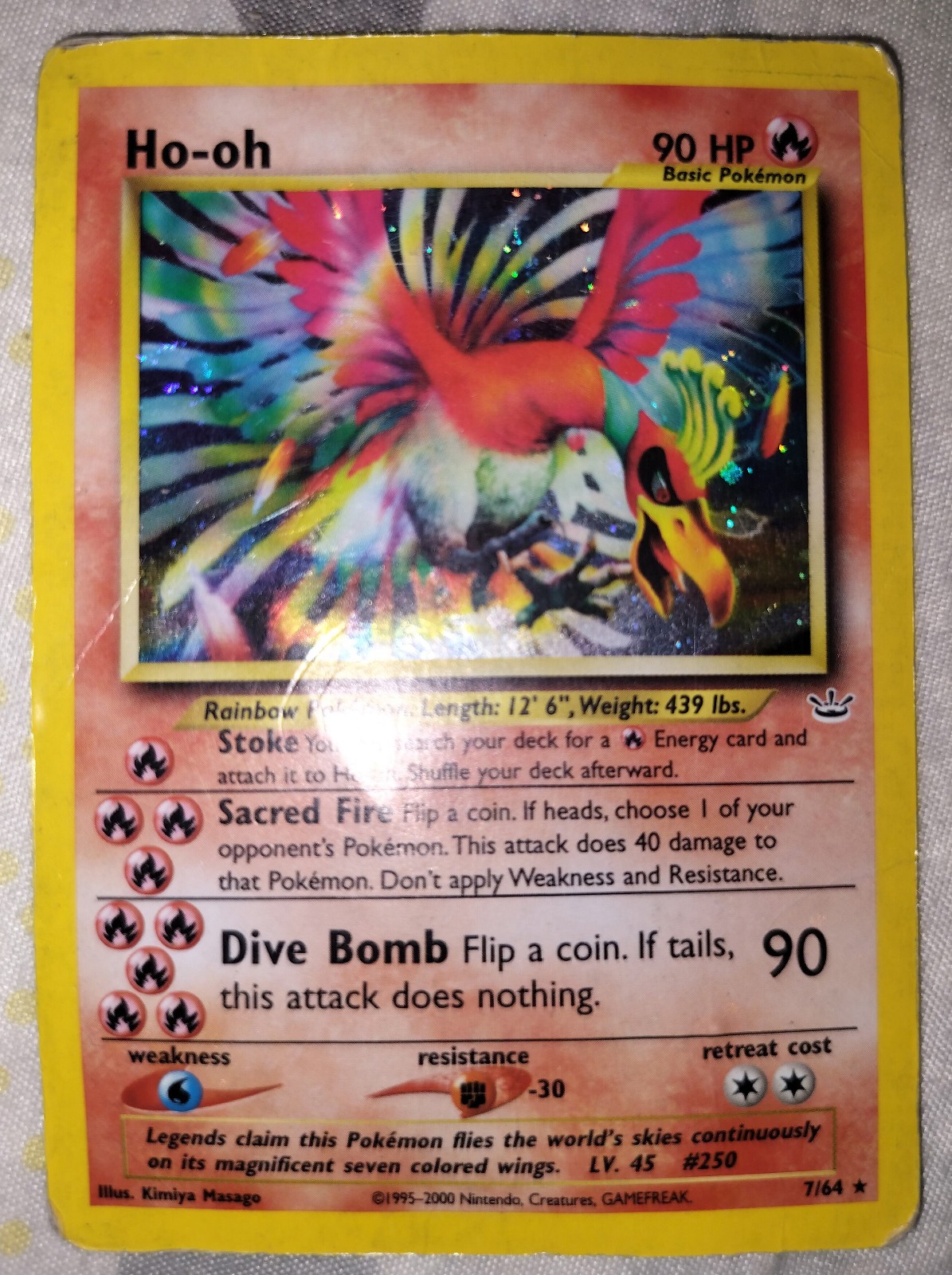 Ho-Oh 7/64 Neo Revelation Unlimited Holo Rare 2000 Pokémon Card