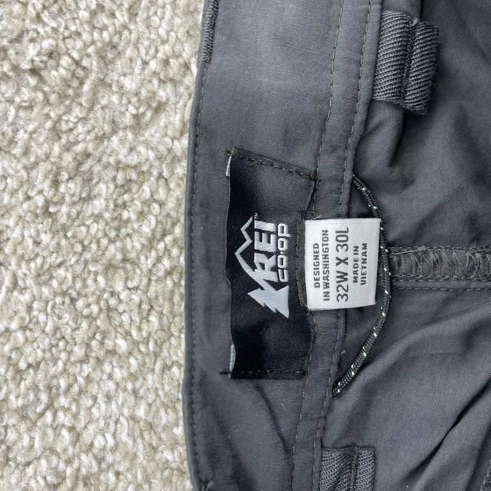 Pantalones de Senderismo REI Co-Op Hombres Sahara Convertibles Cremallera Gris Talla 32 X 30" Entrepierna L18 Foto 4 de 4