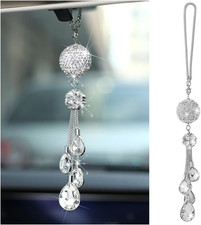 Bling Car Hanging, Crystal Rinestones Diamond Lucky Clover Auto Rear View Mirror