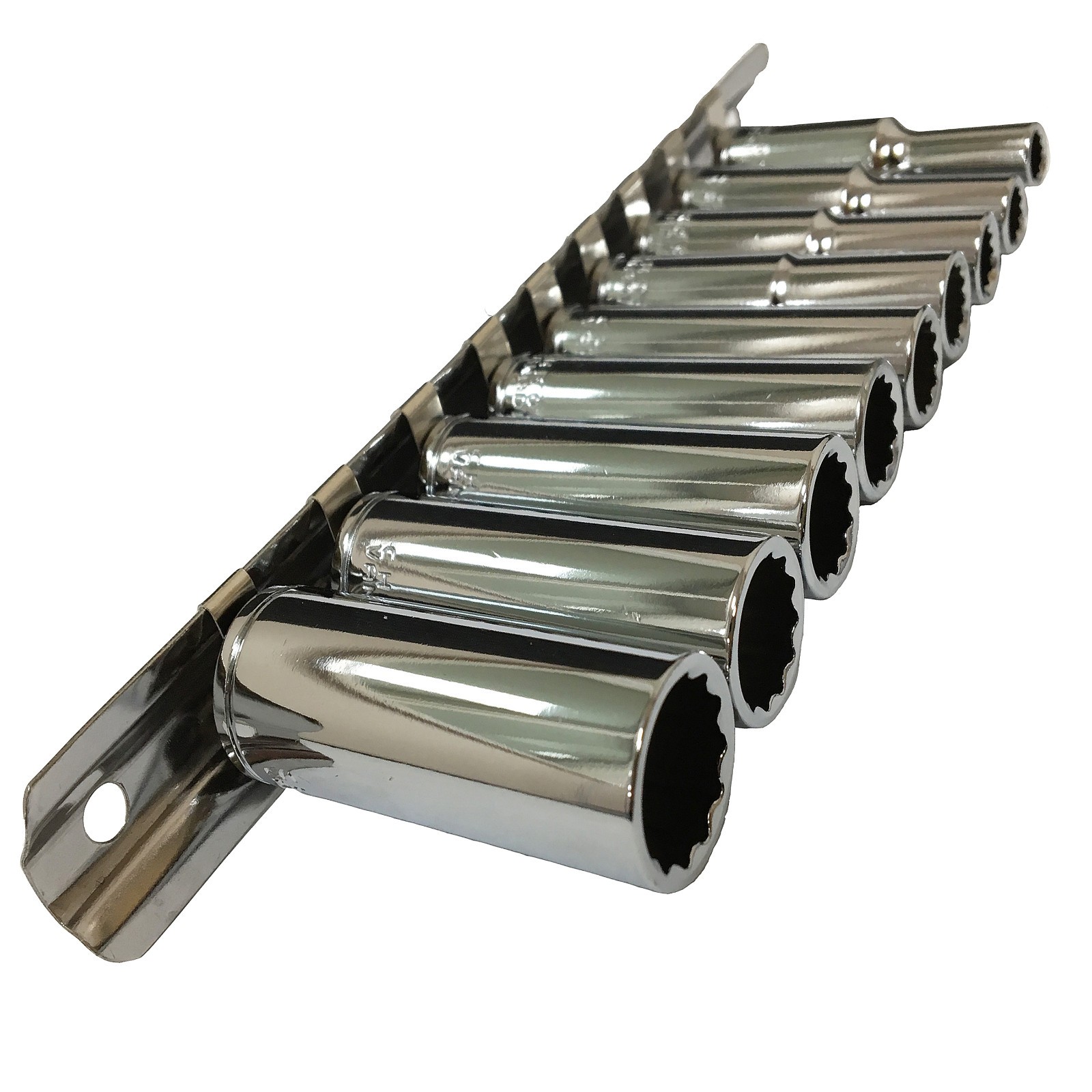 9pc AF Imperial Socket Set 1/4"" Drive Deep Elite Double Deep Bi-Hex 12pt Sockets