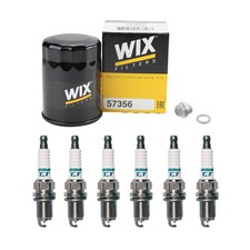 Wix Engine Oil Filter Denso 6 Spark Plugs kit for MDX Odyssey Pilot Ridgeline V6
