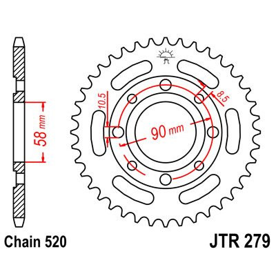 JT SPROCKETS Corona plato transmision trasero