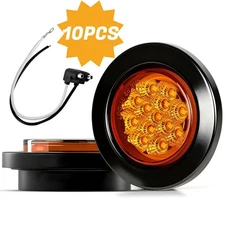 10x 2.5" inch Amber Round 13 LED Side Marker Lights Clearance Lamp Truck Trailer