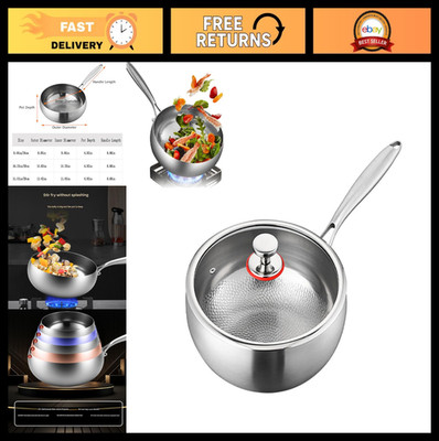 Titanium Hammered Stock Pot with Lid, Non-Stick Frying Pan, Even Heating, 9.44in