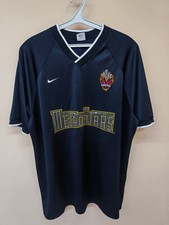 Vintage 90s Nike NY NJ MetroStars MLS Soccer Jersey Size XL Black Shirt USA Tag