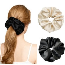 Jumbo Satin Scrunchies No-Damage Silk Large Oversized Scrunchies for Women Big S
