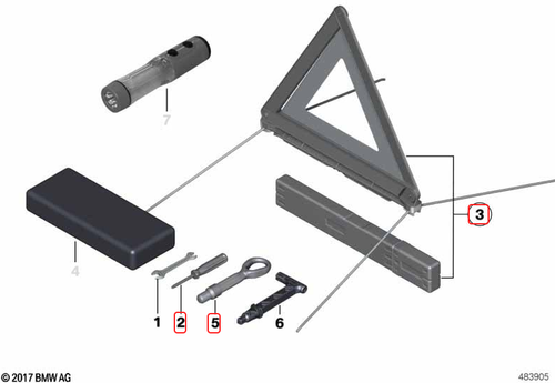 2017-2023 Rolls Royce Dawn RR6 Emergency Spare Tire Tool & Warning Triangle OEM - Picture 4 of 16