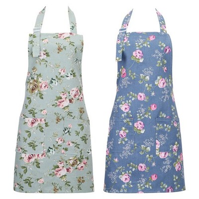FANTESI 2er Pack Küchenschürzen für Frauen, Verstellbare Blumenschürzen Koch Bäcker...