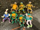 7 Vintage Teenage Mutant Ninja Turtles TMNT Figures Lot Playmates Toys 80s