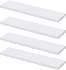 4-Pack White Medicine Cabinet Replacement Shelves   13" Wooden Shelves for Bathr