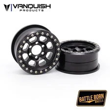 Vanquish VPS08230 1.9 Aluminum Battle Born Beadlock Wheels Delta (2) - Black