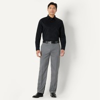 Herren Hemd Schwarz XL Langarm Regular-Fit Stretch Knopfleiste, Amazon