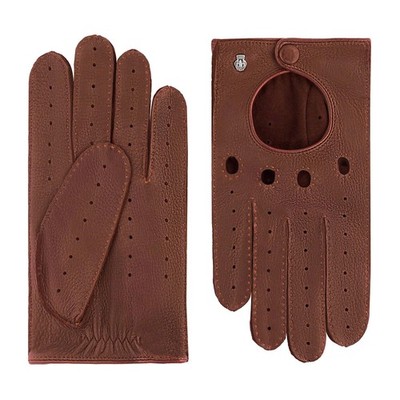 Roeckl Toronto Autofahrer Herren Cognac Lederhandschuhe Hirschleder Braun 