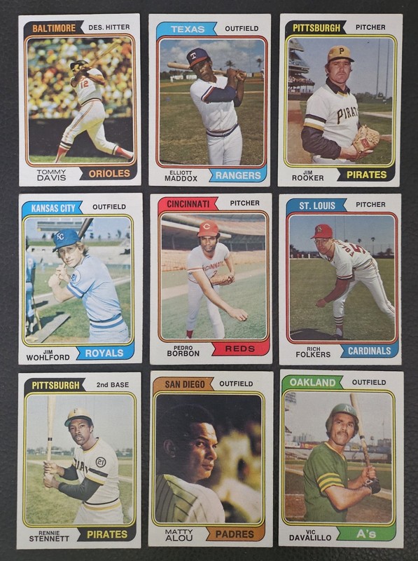 1974 Topps Baseball Lot  -  86 Different Cards #396-#660 - EX Condition!!!