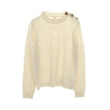 HERMES Knitwear sweater long sleeve tops wool cashmere Beige Used Women 38