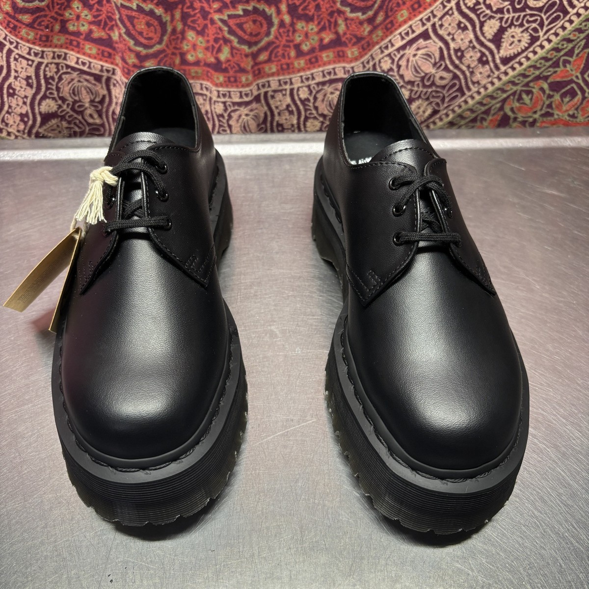 Dr Martens Vegan 1461 Platform Quad mono black Shoes | eBay display picture 1