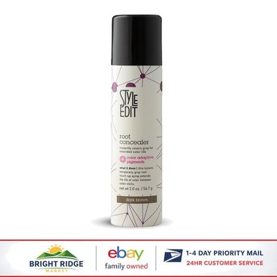 Temporary Hair Color Spray for Gray Roots, Dark Brown, 2 oz - Instant Coverage