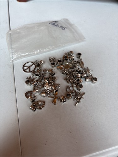 Lot Of 30 Charms Silver Tone Mix Lot