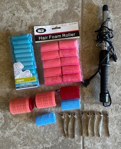 CONAIR Instant Heat Curling Iron 3/4" 25 Heat Settings Plus Foam Hair Rollers