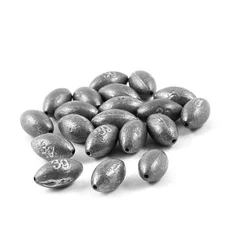 20 Pcs Oval Shaped Gray Lead Fishing Line Lure Fish Sinker 3g Per Piece