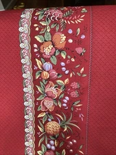 Pierre Deux French Country Fabric - Bandes Fruchie-red - Les Olivades-Remnant