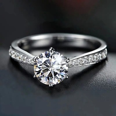 925 Sterling Silber Zirkon verstellbare Verlobungsringe für Damen Hochzeit elegant