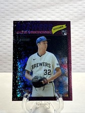 2026 Topps Heritage Jacob Misiorowski Chrome Burgundy Sparkle #144 (RC) Brewers