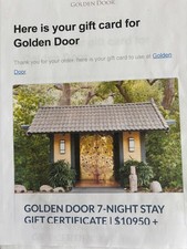 Golden Door gift certificate
