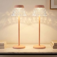 Tischleuchte Tischlampe Leseleuchte Kristall Usb Akku Touchdimmer Led 2Er Set