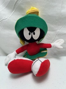 1998 Vintage Rare Warner Brothers Store Marvin the Martian Slippers Adult Large Marvin The Martian Bean Bag Plush Warner Bros. Studio Store  main image 3