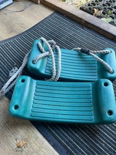 GREEN GARDEN PLASTIC SWING SEAT WITH ROPES and one without ropes