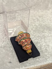 Macy's Holiday Lane Molded Glass Christmas Tree 3.5" Ornament Original Case