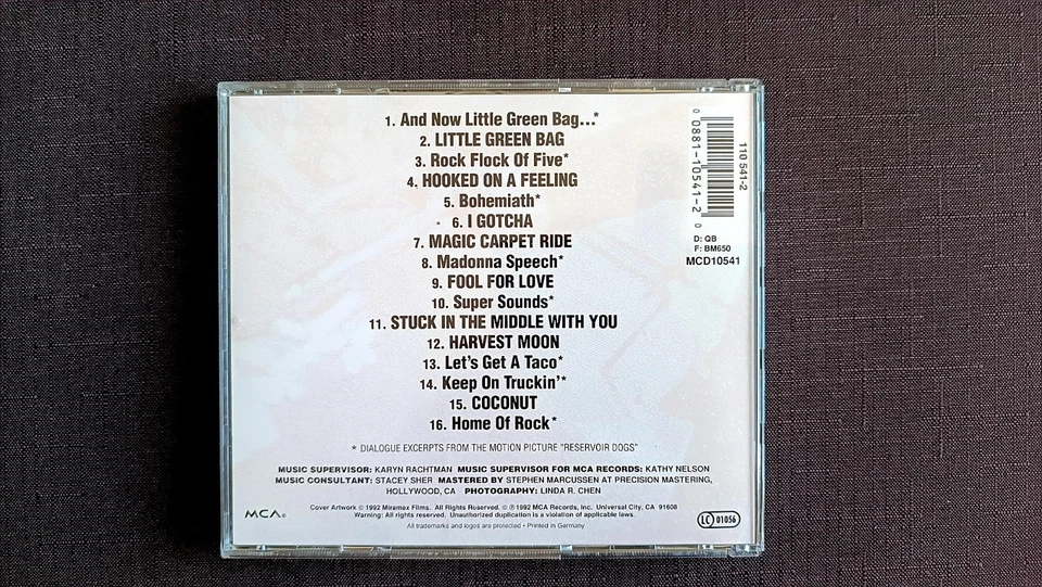 QUENTIN TARANTINO *Reservoir Dogs* 🎬🎞️🎥 OST/💿 - 👍👍👍👍👍🥇 - Bild 4 von 4