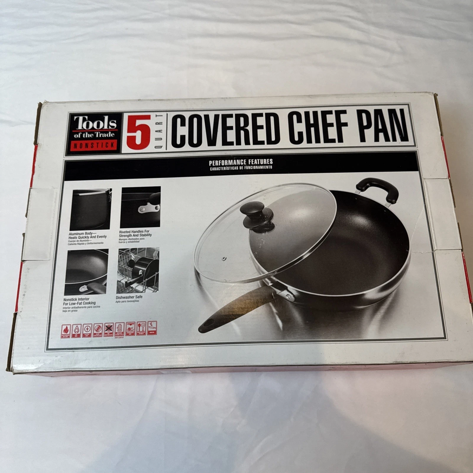Tools Of The Trade Nonstick 5 Quart Covered Chef Pan