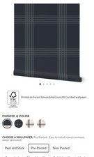 Spoonflower gray plaid wallpaper pre-pasted; ...