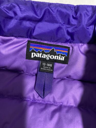 Patagonia Puffer Jacket Purple Toddler Girls Size 12-18M Months Infant - Picture 3 of 10