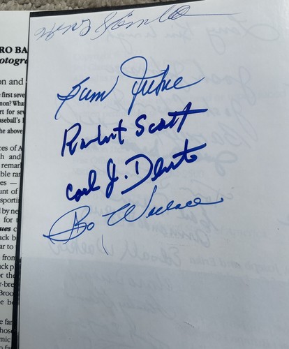 Negro Leagues Book Autographed by 62 Willie Mays Hank Aaron Banks Doby Stone - Picture 5 of 17
