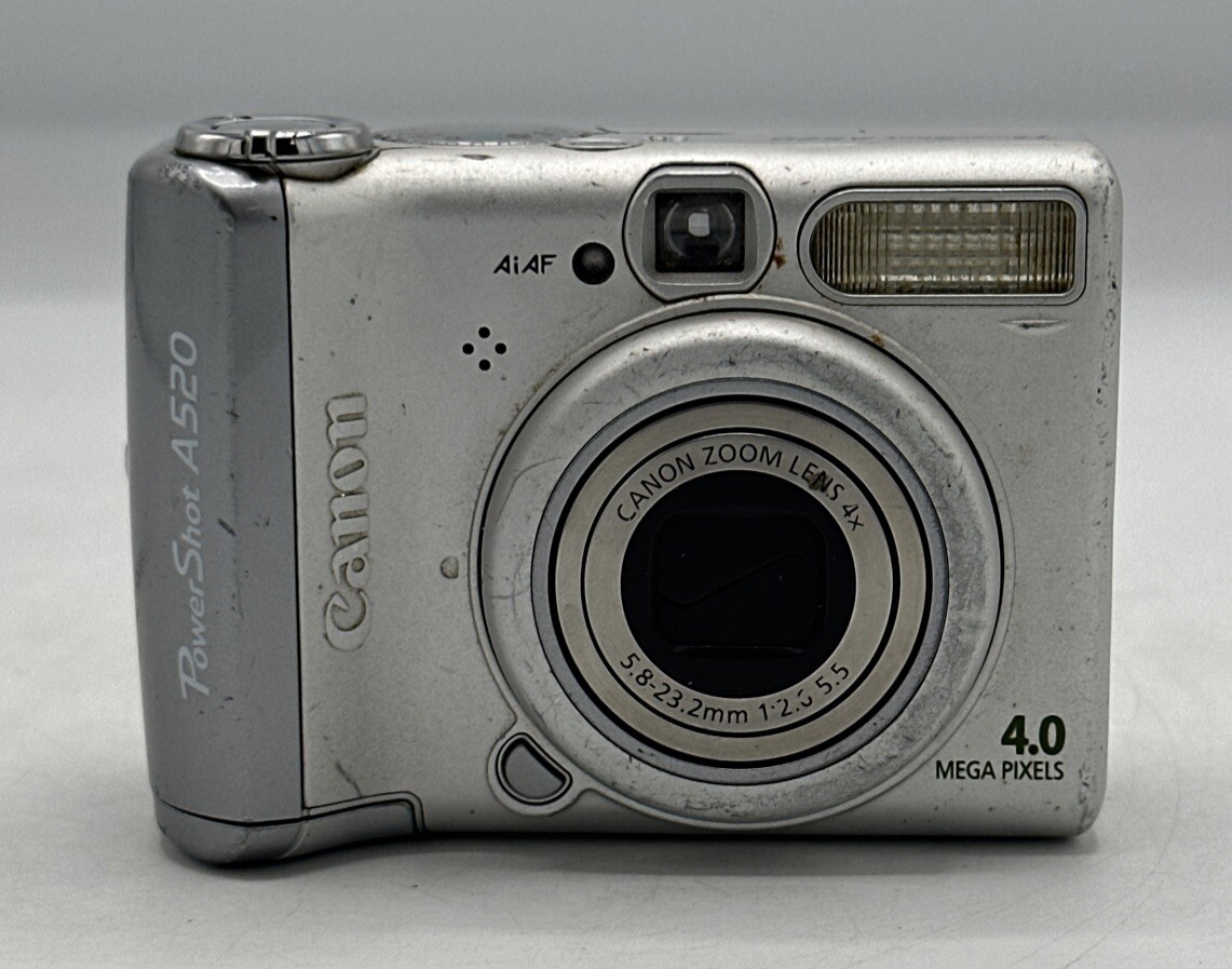 Canon PowerShot A520 Silver 4MP LCD Digital Camera Tested No Canon PowerShot A520 Silver 4MP LCD Digital Camera Tested No