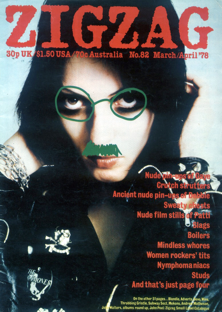 ZIGZAG MAGAZINE 82 . MAR 1978 . PUNK GAYE ADVERT FRONT COVER