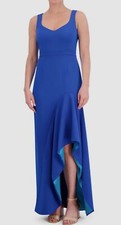 Vince Camuto Women's Blue Ruffled Asymmetric-Hem Dress Size 2