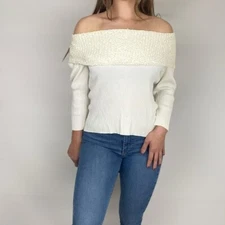 FDJ FRENCH DRESSING Off The Shoulder Ribbed Winter Sweater